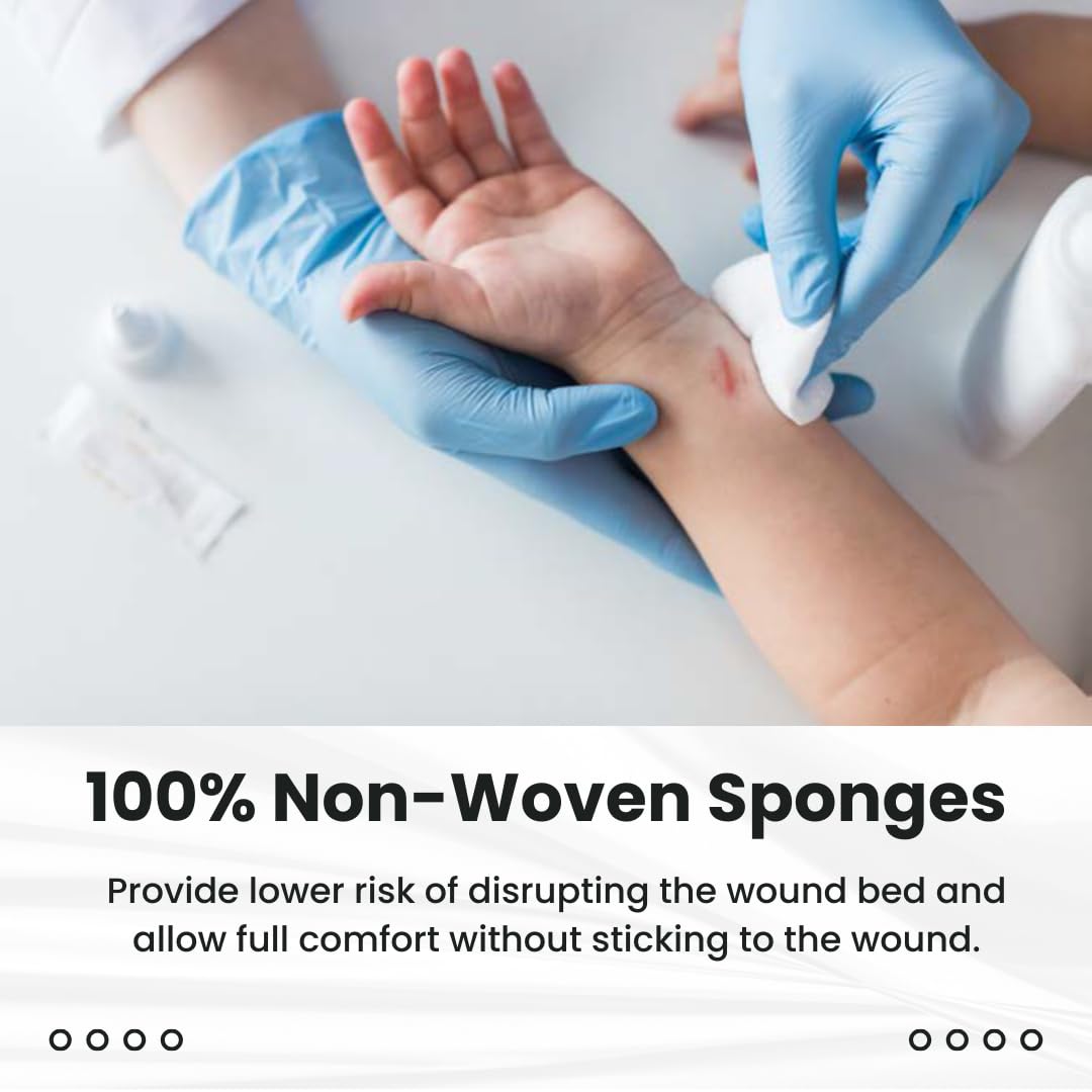 Dealmed Non-Woven Gauze Sponges - 4-Ply, 4" x 4" All-Purpose Non-Sterile Absorbent Dental Gauze Wound Care for First Aid Kit/Medical Facilities, 200 Count (Pack of 4)