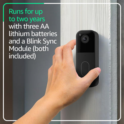All-new Blink Video Doorbell + Outdoor 4 – Wireless smart security cameras, head-to-toe HD view, two-year battery life. Sync Module Core included – 3 camera system + Video Doorbell