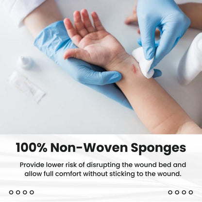 Dealmed Non-Woven Gauze Sponges - 4-Ply, 4" x 4" All-Purpose Non-Sterile Absorbent Dental Gauze Wound Care for First Aid Kit/Medical Facilities, 200 Count (Pack of 4)