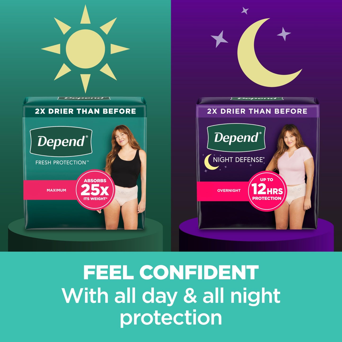 Depend Fresh Protection Adult Incontinence & Postpartum Bladder Leak Underwear for Women, Disposable, Maximum, Medium, Blush, 30 Count, Packaging May Vary