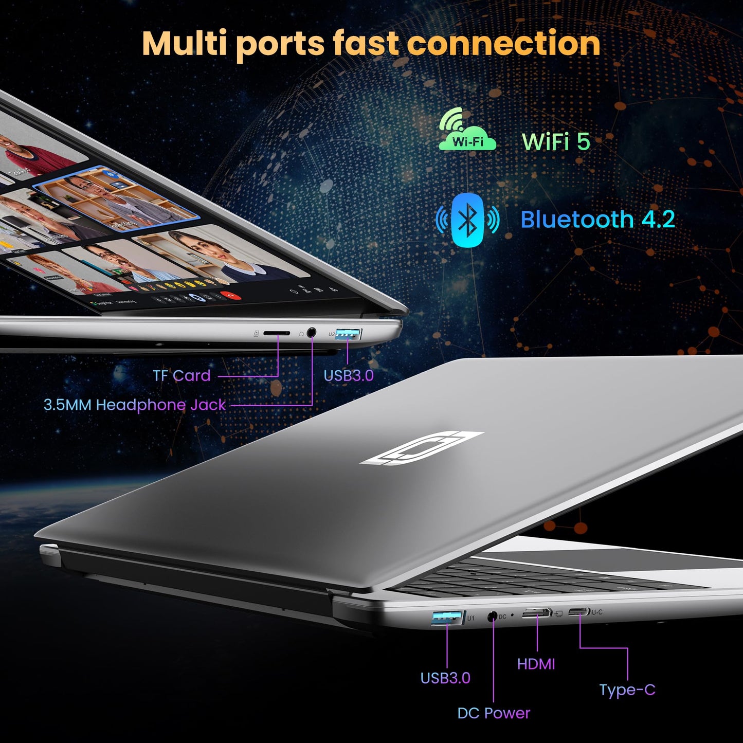 jumper Laptop, 12GB RAM 640GB ROM, Office 365-1 Year 5305U Processor, 15.6 Inch Computer, FHD IPS Screen, 38Wh Battery, 2 Stereo Speakers, USB3.0 * 2, HDMI, for Business and Students.